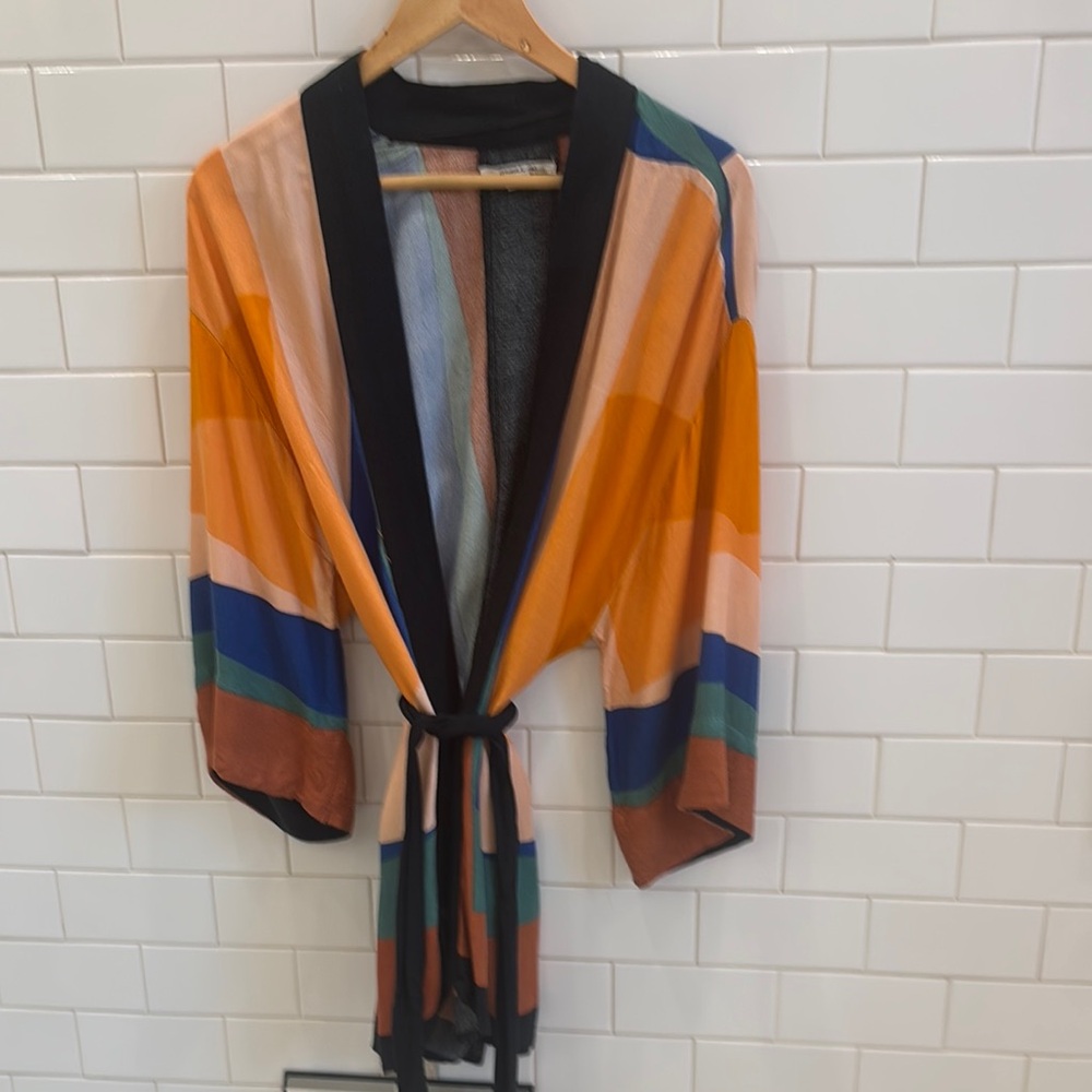 O'Neill Orange and Black Swim Coverup